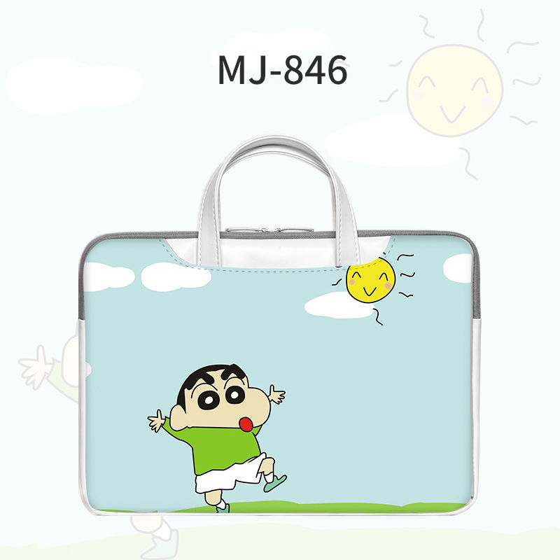 Waterproof Laptop Bag 15.6 Inches Cartoon Crayon Shin-Chan Pattern Bag 12 13 13.3 14 14.6 15 16.1 17.3 Inch Sleeve Cute Anti-fall Handbag Large Capacity Laptop Bag