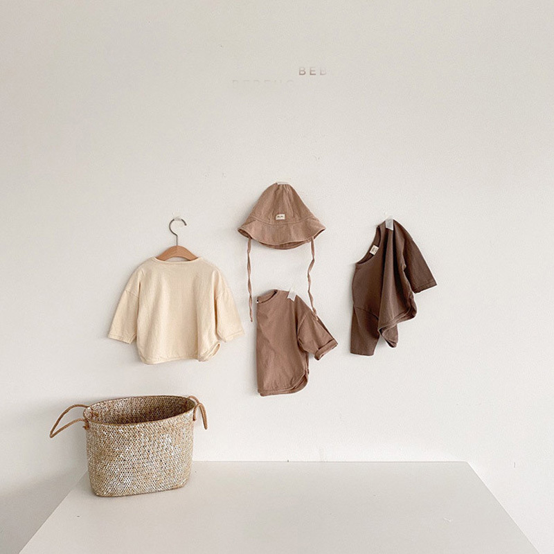 Áo Thun Tay Dài Dáng Rộng Thiết Kế Đơn Giản Hợp Thời Trang Dành Cho Bé Gái Và Bé Trai