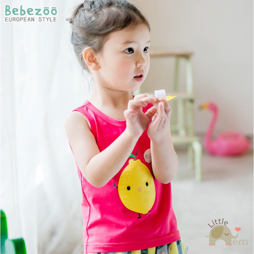 Áo bé trai/ bé gái Hàn Quốc Bebezoo 3 lỗ _ Red lemon