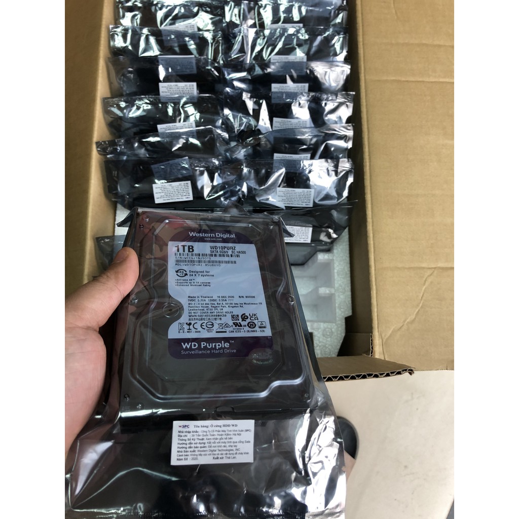 Western Purple 1TB CHÍNH HÃNG VĨNH XUÂN Dòng Ổ Cứng Chuyên Dụng Cho Camera (WD10PURZ) | BigBuy360 - bigbuy360.vn