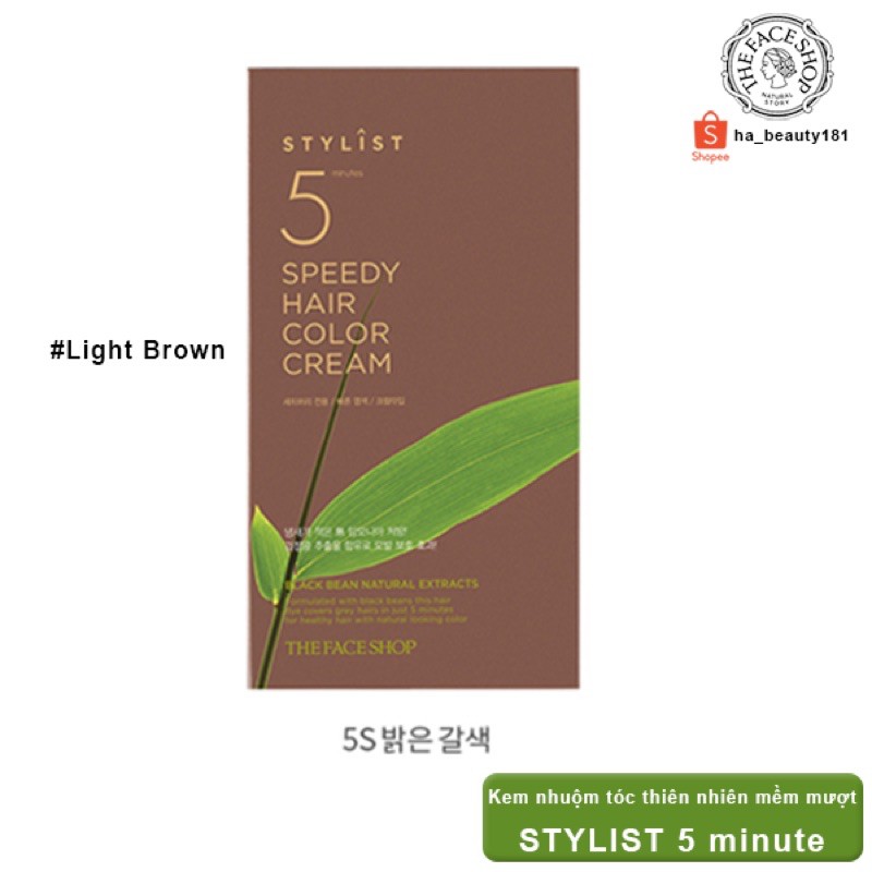 (AUTH_Korea)Kem nhuộm tóc 5 MINUTES Speedy #5S Light Brown (Nâu sáng) The Face Shop