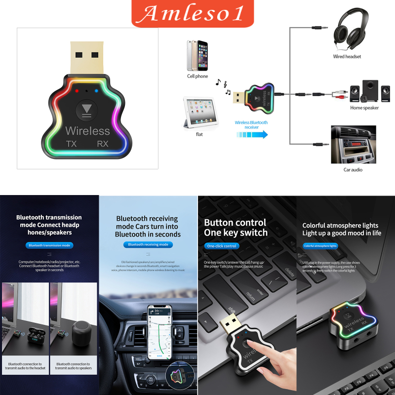 Bộ Thu Phát Bluetooth 5.0 Amleso1 M10 Cho Xe Hơi | BigBuy360 - bigbuy360.vn