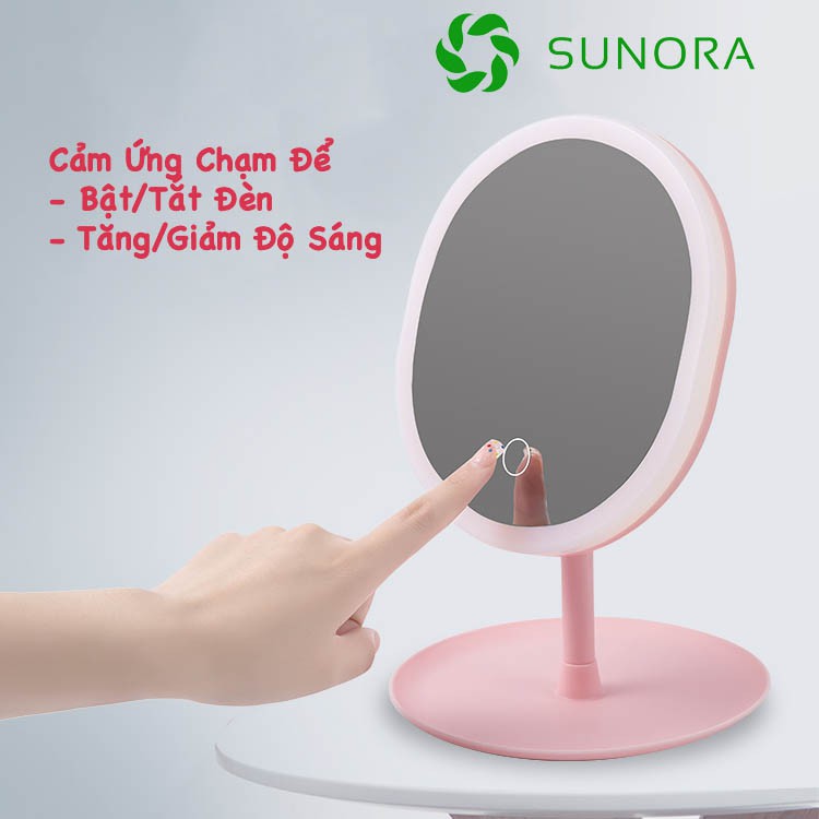 Gương Trang Điểm Để Bàn Đèn Led Gấp Gọn SUNO