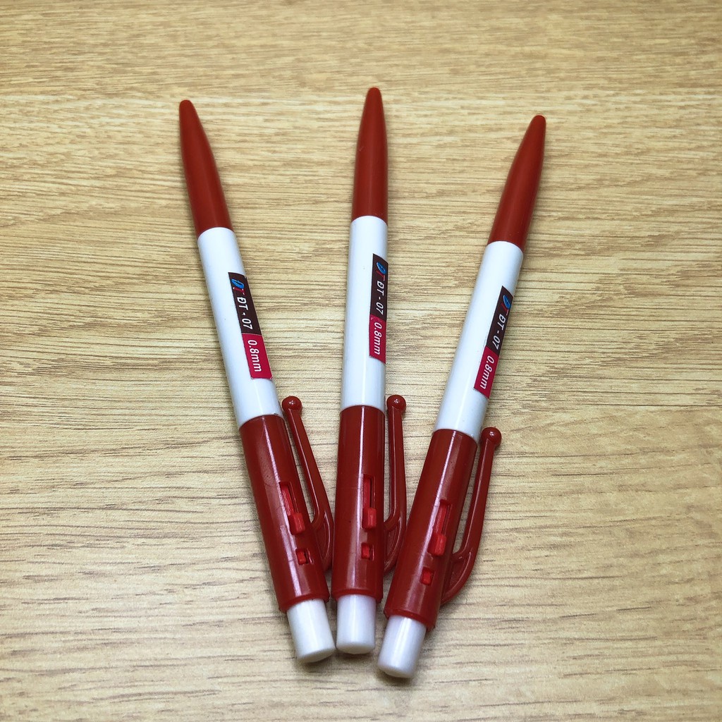 Hộp 20 cây bút bi bấm mực xanh hoặc đỏ - DT07 - viết êm tay mượt mà