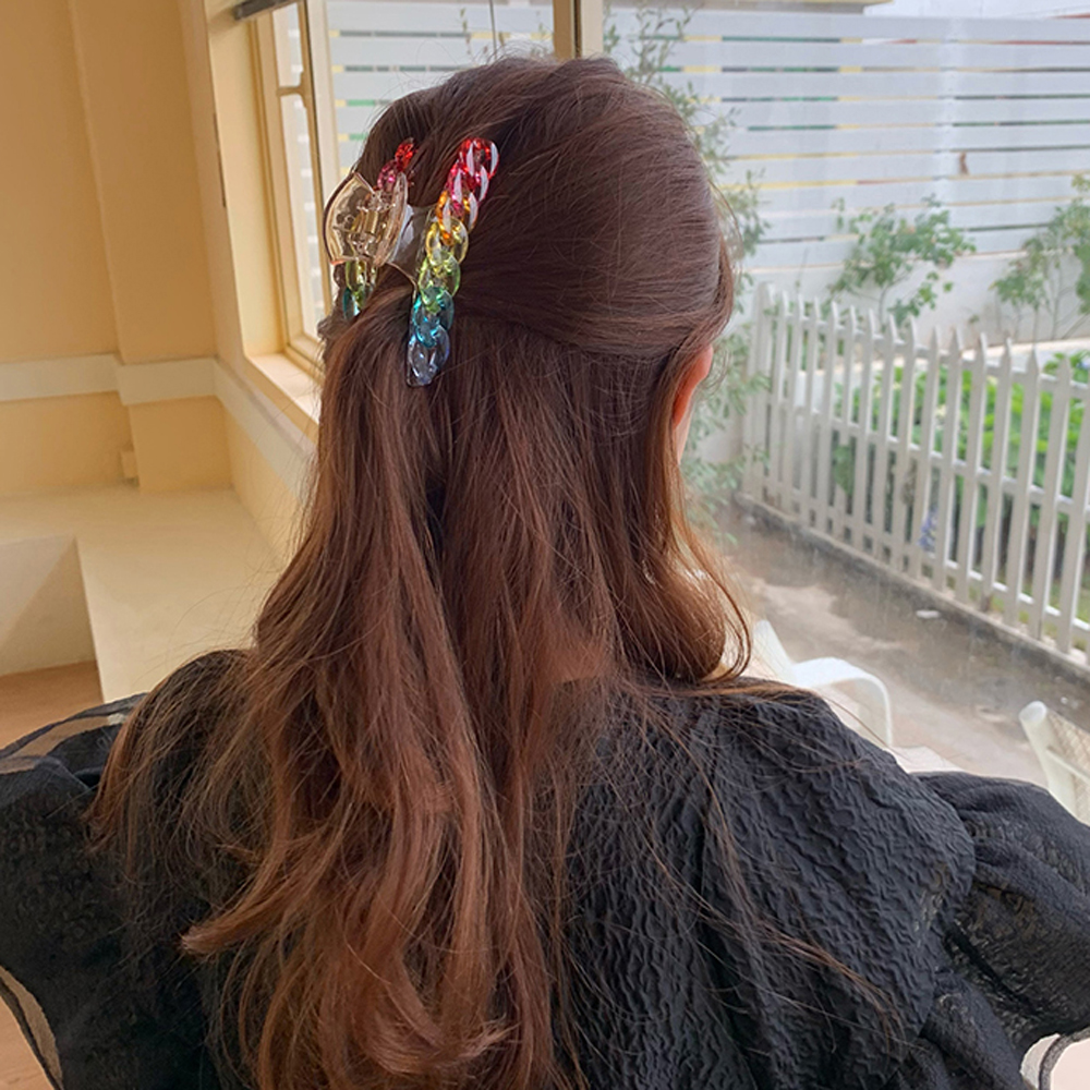 Kẹp Tóc Dạng Xoắn Dài Trong Suốt Nhiều Màu Cho Nữ