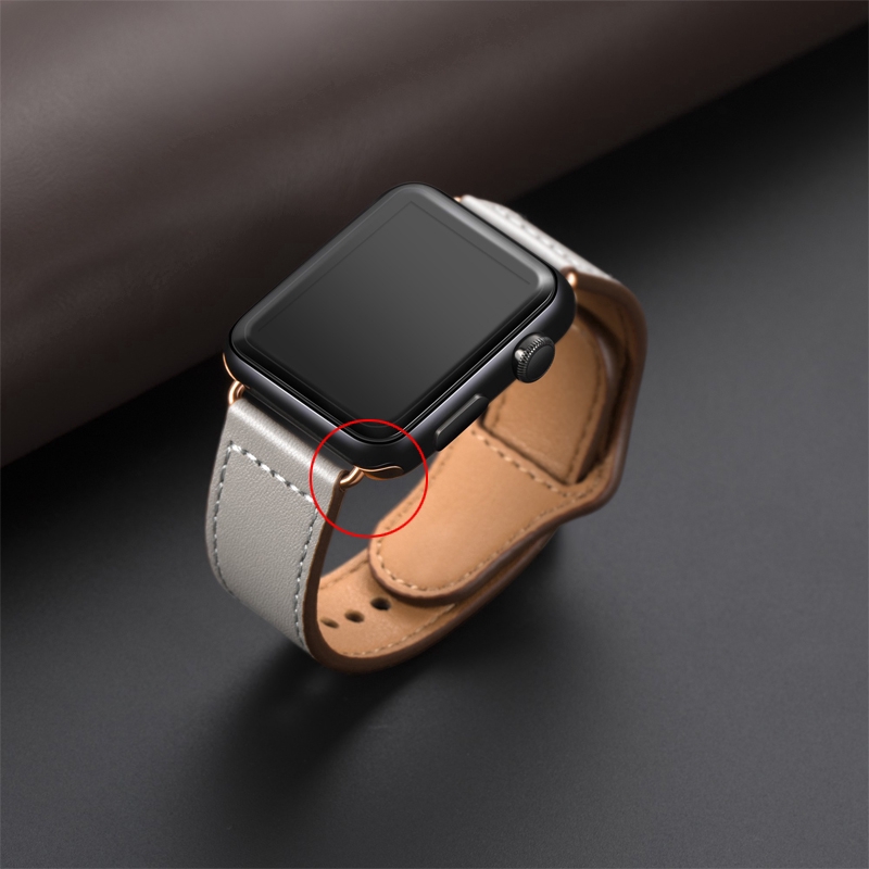 Genuine Leather Loop Strap for Apple Watch Band 42mm 44mm iWatch 5/4/3/2/1 Correa Replacement Bracelet