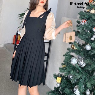 ĐẦM XẾP LY NƠ VAI (ĐEN)