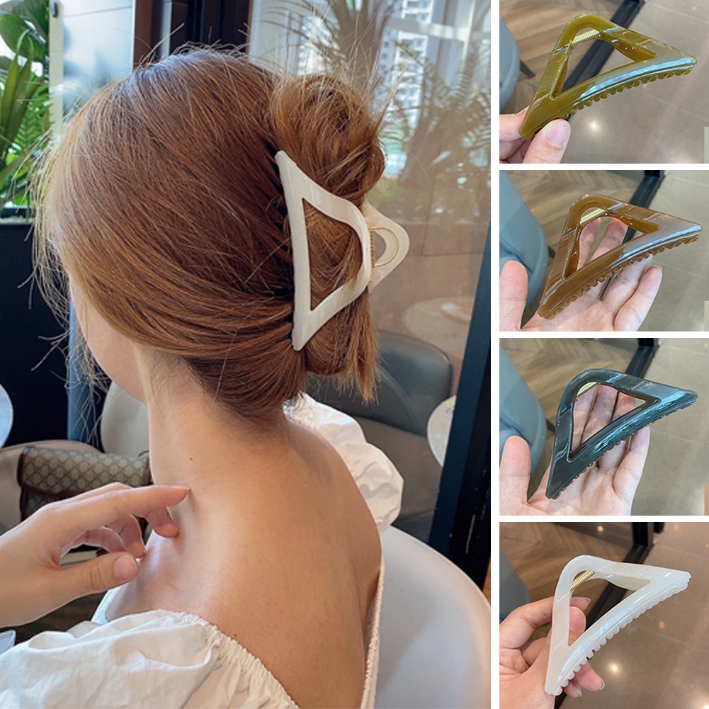 Kẹp Tóc Càng Cua Hình Tam Giác Rỗng Đơn Giản Khí Chất Trang Điểm Cho Nữ