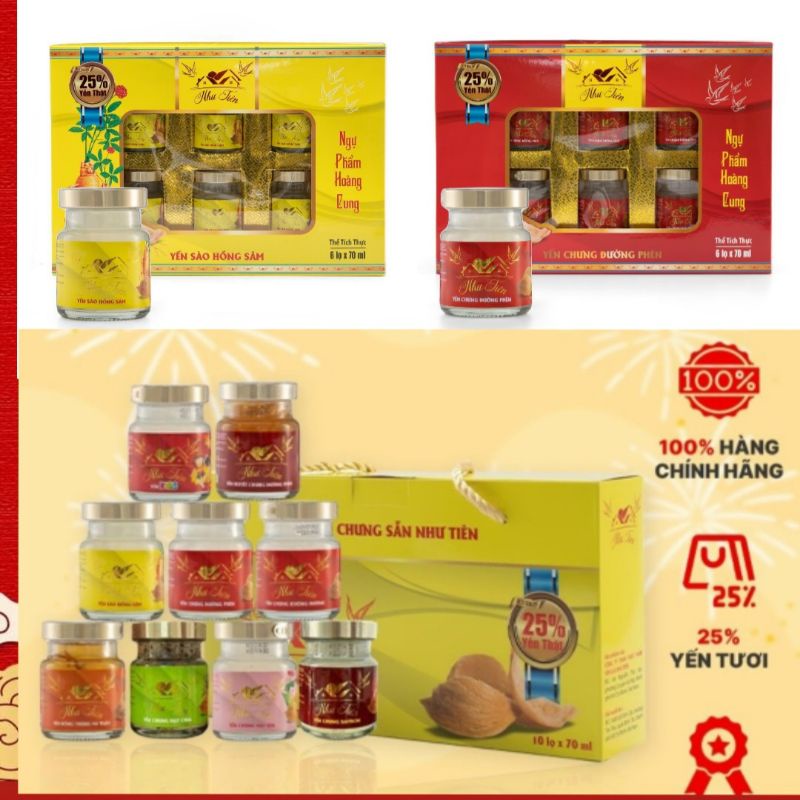 Sét 6 lọ Yến sào cao cấp Như Tiên (tặng túi đựng làm quà tặng)