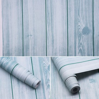 5M Giấy Dán Tường Vân Gỗ Xanh - Có Sẵn Keo