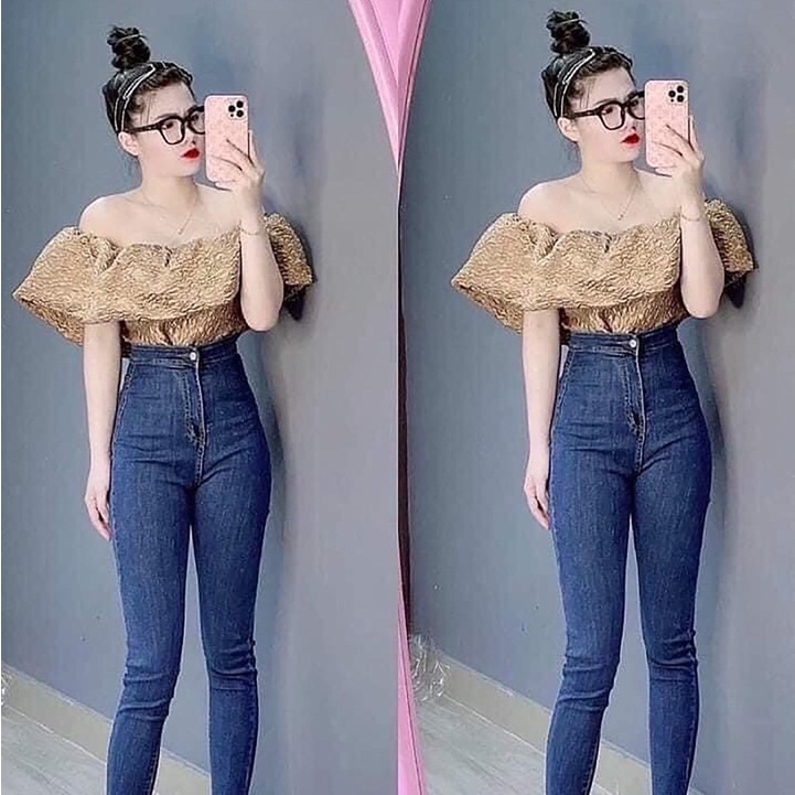 Quần jean nữ co giãn, quần bò lưng cao 9 tấc dáng ôm body cạp cao nhiều mẫu Bi_shop 173 ms509