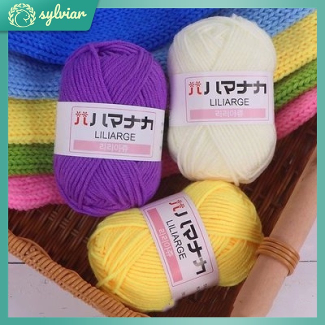[sylviar] ❤️ Cuộn Len Cotton Sữa Đan Móc Chất Lượng Cao
