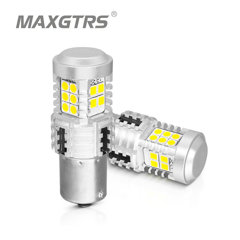 Bộ 2 Bóng Đèn Led MAXGTRS Canbus Ba15S P21W 1156 7440 W21W 3030 Cho Xe Hơi