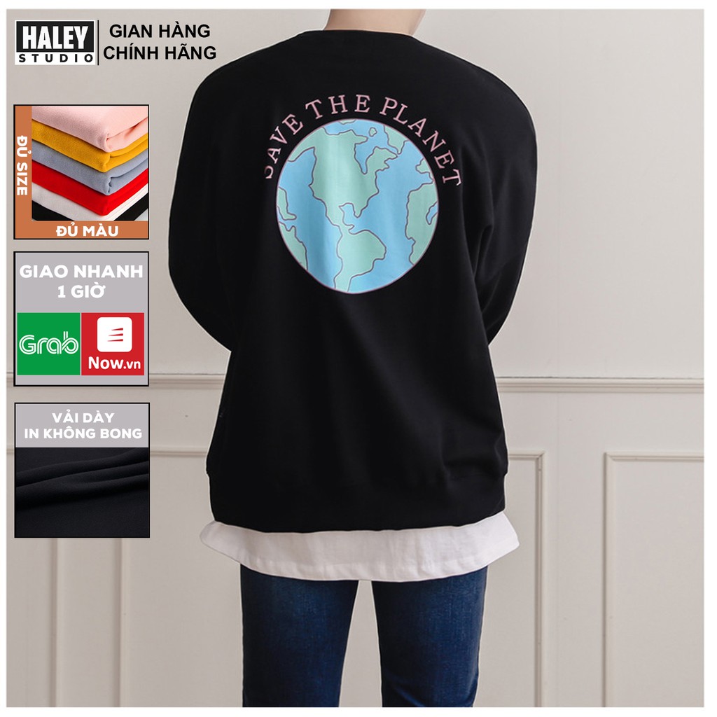 [NỈ ĐẸP ] Áo Sweater Nam Nữ unisex Trái Đất Save the planet phong cách Hàn Quốc, Chất nỉ cá sấu - Quà tặng ngẫu nhiên