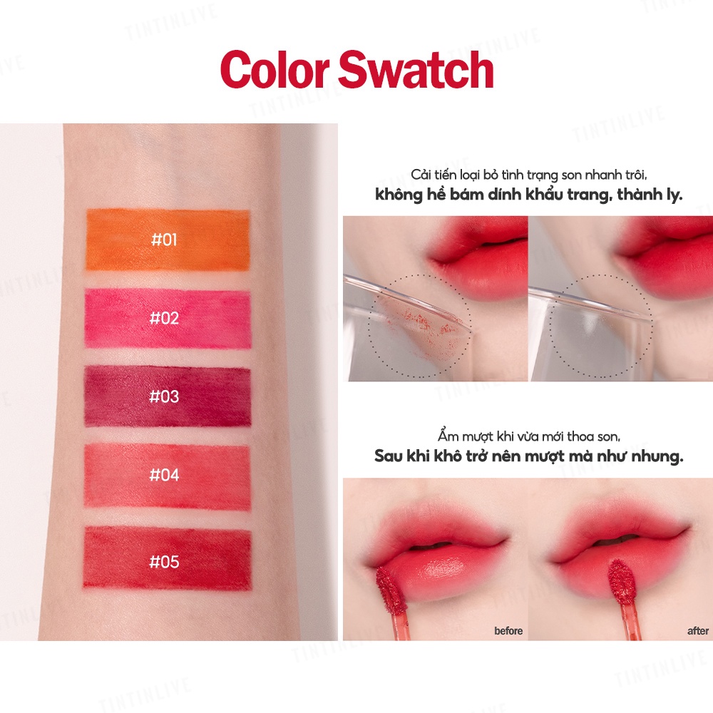 Son Espoir Couture Lip Tint Water Velvet thuần chay siêu lì