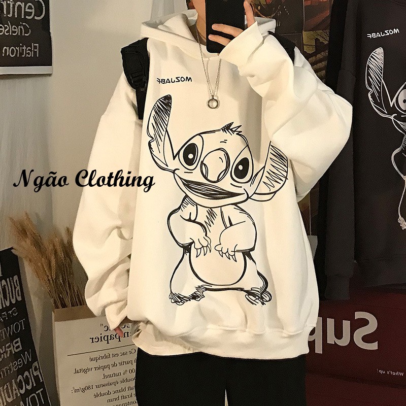 Áo Hoodie Unisex Form Rộng In Họa Tiết Hoạt Hình, Cá Tính, Chất Liệu Nỉ Cao Cấp – Ngão Clothing HDN05