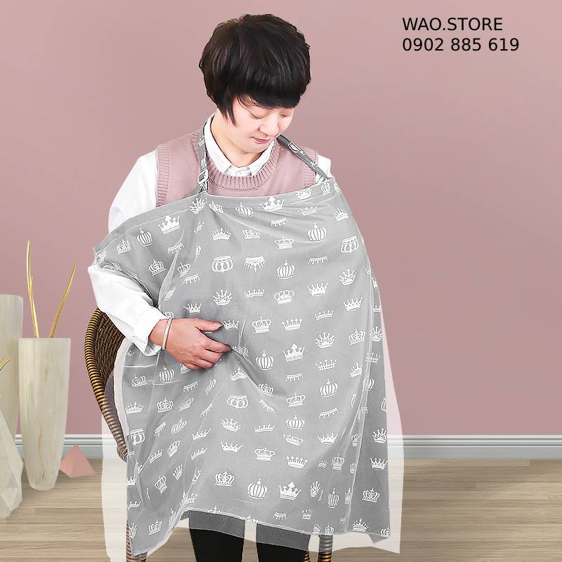 Áo choàng cho bé bú, áo chống nắng cho bé đa năng 2 lớp có thể làm mùng che cho bé chống côn trùng