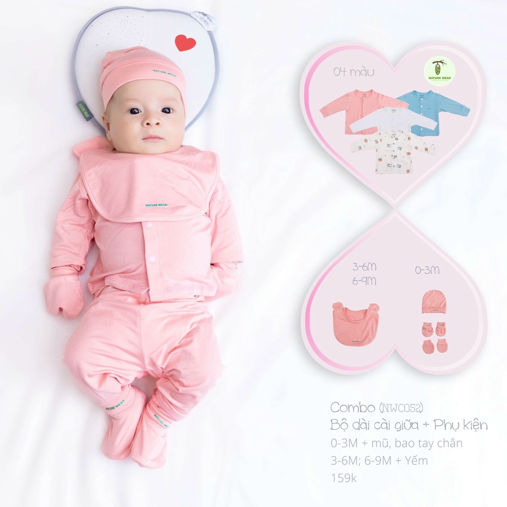 Set sơ sinh cài giữa Nature Wear
