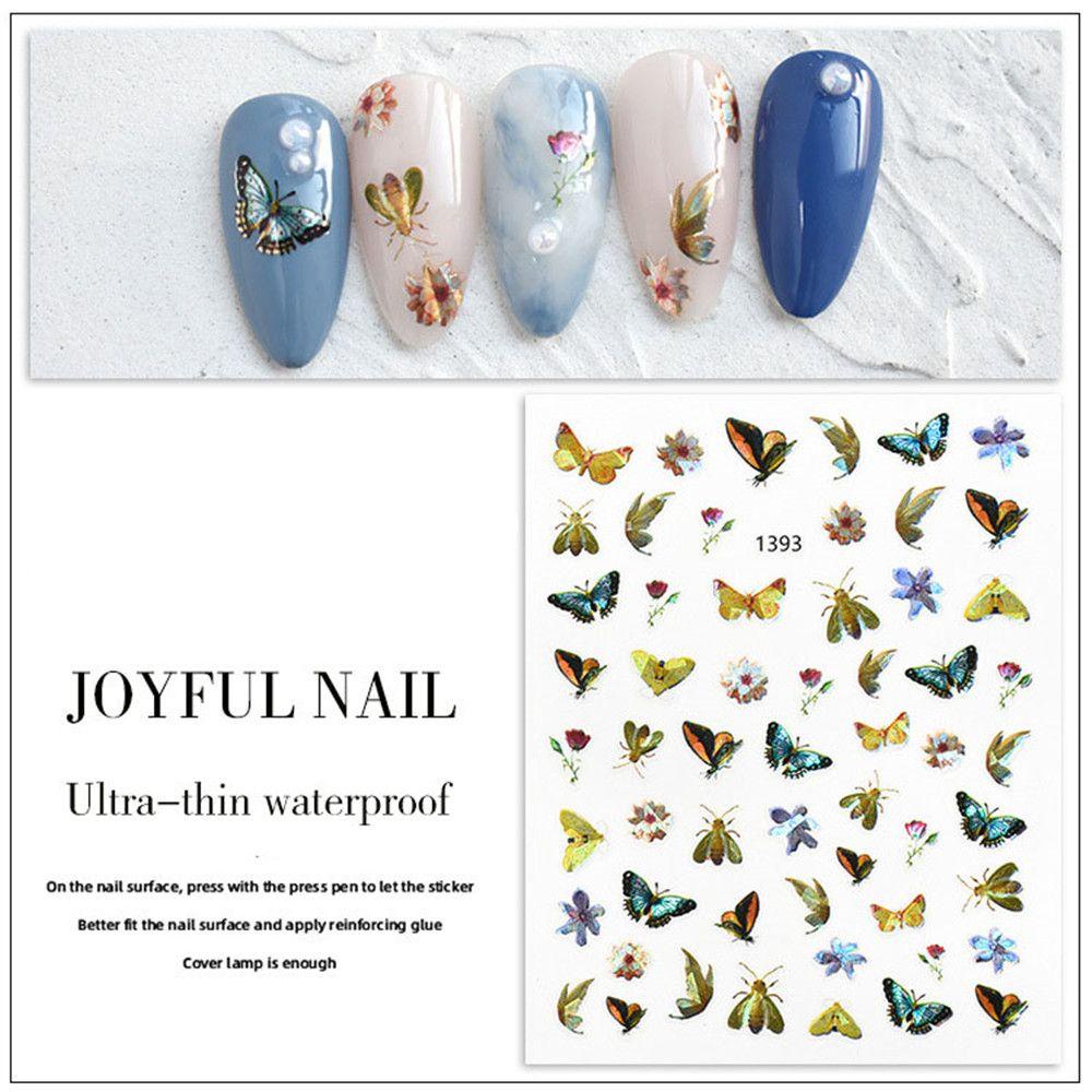 XIANTIN 1 Miếng Dán Trang Trí Móng Tay Nghệ Thuật Siêu Mỏng Chống Thấm Nước Màu Laser