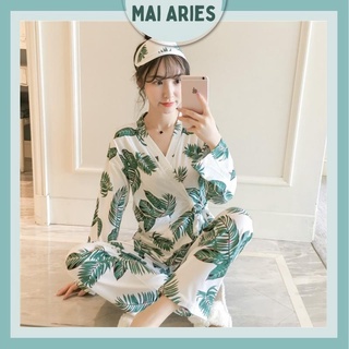 Yukata Bộ Ngủ Nữ Dài Tay Cao Cấp Nhật Bản Đồ Mặc Nhà Thun Cách Tân Tiểu Thư Siêu Xinh Mai Aries