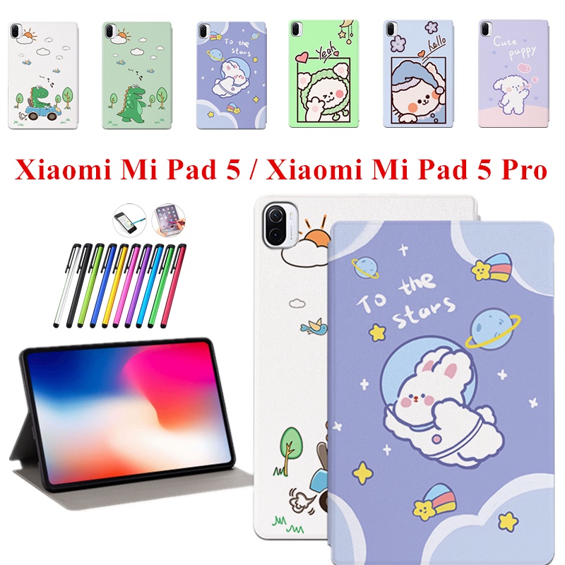 Bao Da PU Máy Tính Bảng Nắp Gập Chống Sốc Họa Tiết Dễ Thương Kèm Giá Đỡ Cho Xiaomi Mi Pad 5 / Xiaomi Mi Pad 5 Pro 11"