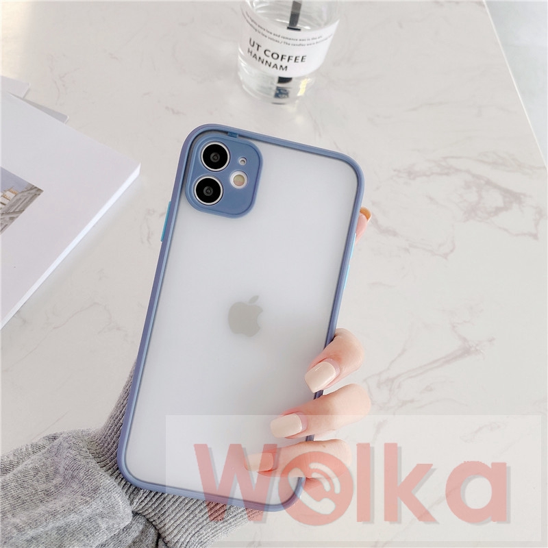 Ốp điện thoại dạng nhám màu macaron bảo vệ camera cho iPhone 6s 6 7 8 Plus iPhone SE 2020 11 Pro Max XR X XS MAX | BigBuy360 - bigbuy360.vn
