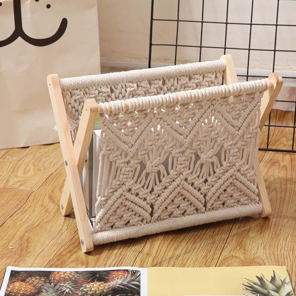 Lloyd Giá Đỡ Báo Bằng Dây Cotton Bện Phong Cách Đồng Quê Bắc Âu Sắp Xếp Gọn Gàng