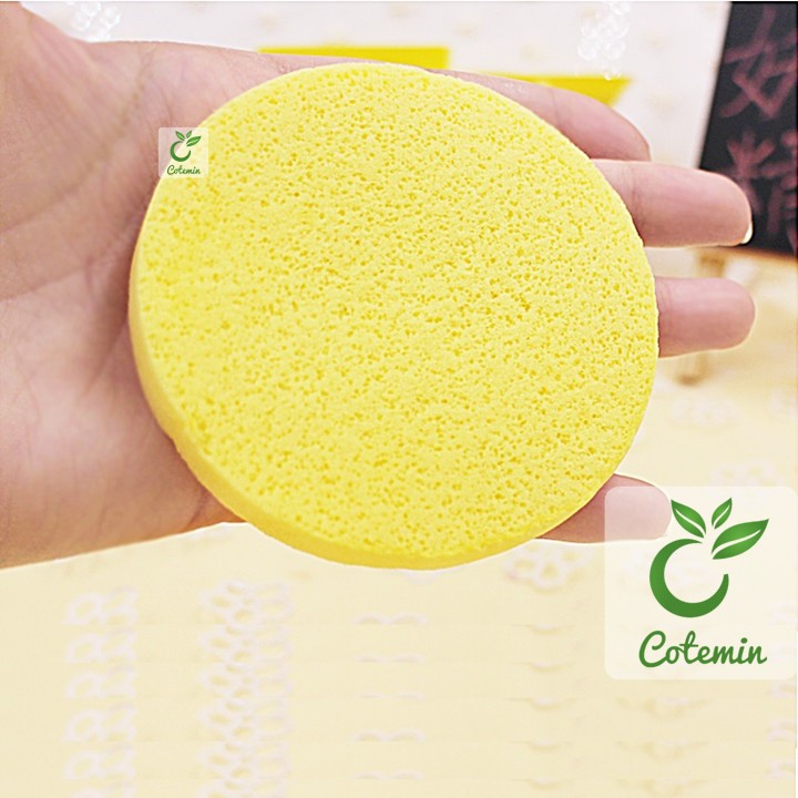 COMBO 10 gói Bông nở bọt biển rửa mặt 12 miếng CHIVEY nhiều màu COTEMIN