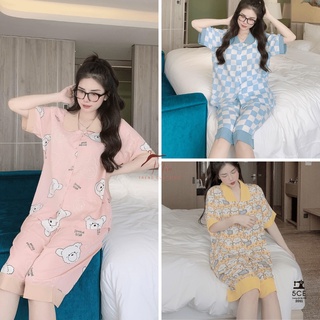  Pijama Lụa Đồ Ngủ Nữ Miu Dễ Thương Đồ Bộ Mặc Nhà Nữ Tay Ngắn Quần Lững Bigsize 