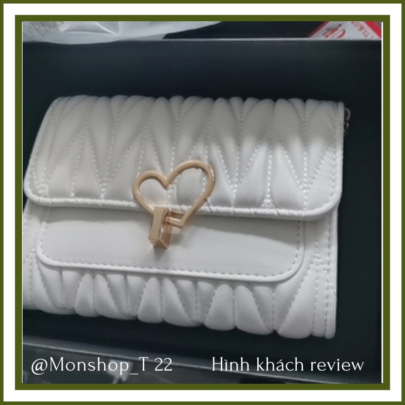 🌸sẵn hàng🌸Túi xách da mềm đeo chéo nữ CEEKAY chính hãng vân thoi khóa trái tim  - T22