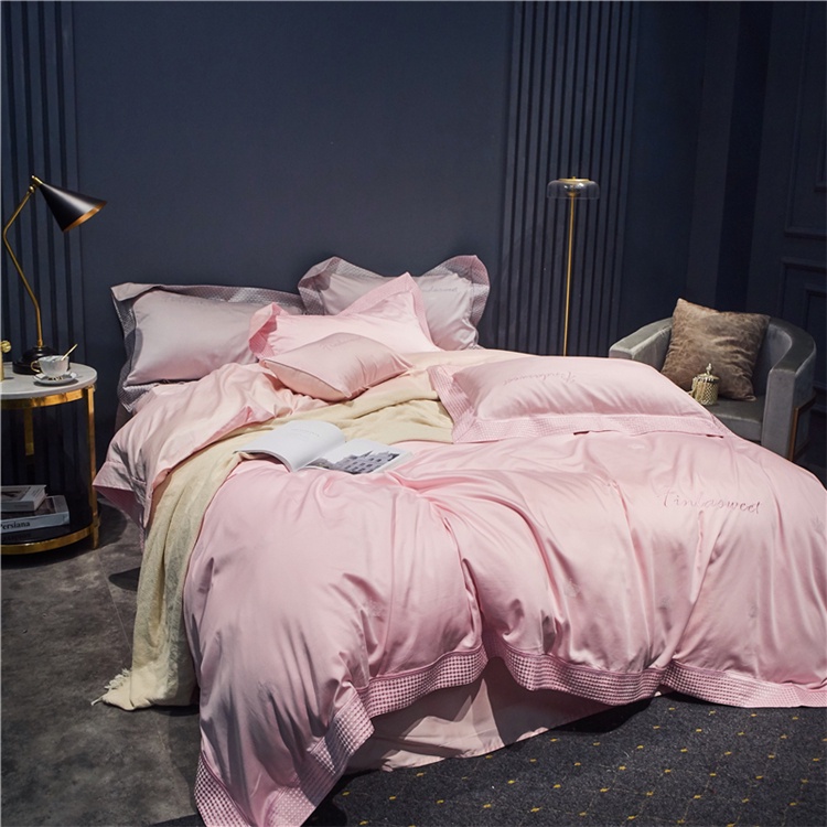 1732223 Bộ chăn ga gối cho giường 150-180*200cm 4CT cotton 60S cao cấp hàng nhập- Bộ chăn ga cưới