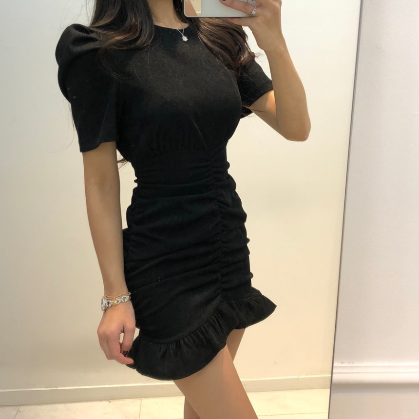 Đầm nữ dáng ôm midi tay ngắn Emilyshop