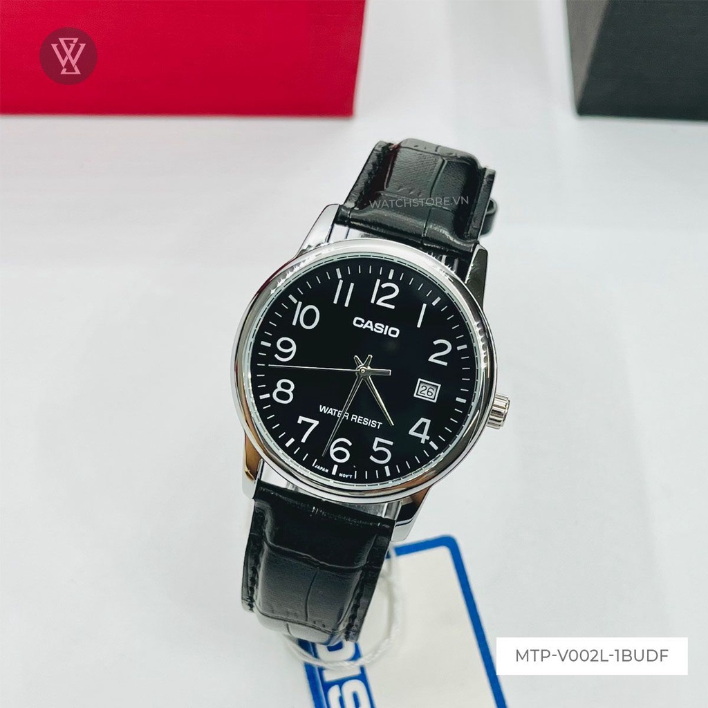 Đồng Hồ Quartz Nam Casio WATCHSTORE MTP-V002L-1BUDF Mặt Kính Khoáng 37mm, Dây Da Phong Cách Cổ Điển, Sang Trọng