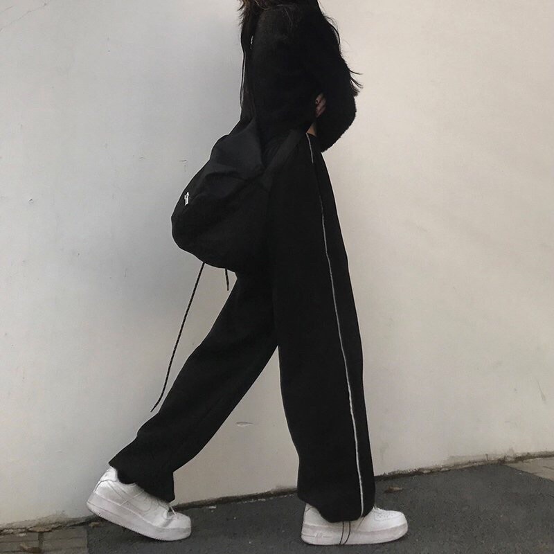 Quần Jogger soch trắng thể thao, Phong cách Ulzzang Hàn quốc cá tính (40-75kg)