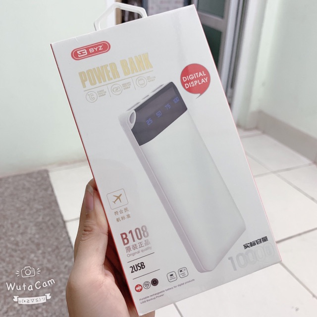 Sạc Dự Phòng BYZ B108 Dung Lượng 10000mah 2 Cổng Sạc Nhanh Có Đèn Báo % Pin