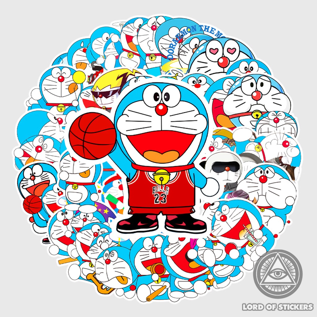 Set 52 Nhãn Dán Hoạt Hình Doraemon Sticker Mèo Máy Doremon Cute Chống Thấm Nước Trang Trí Mũ Bảo Hiểm, Ván Trượt, Vali