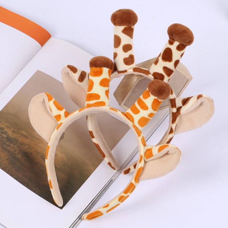 Cài Tóc Hình Tai Hươu Cao Cổ Nhồi Bông Phong Cách Hàn Quốc Dành Cho Nữ Hóa Trang Halloween