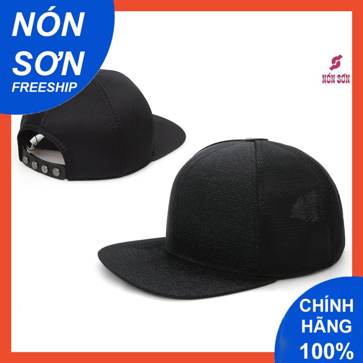 Nón Sơn Snapback đen trơn mỏ ngang bằng phong cách hip hop / Nón Snapback Nón Sơn chính hãng