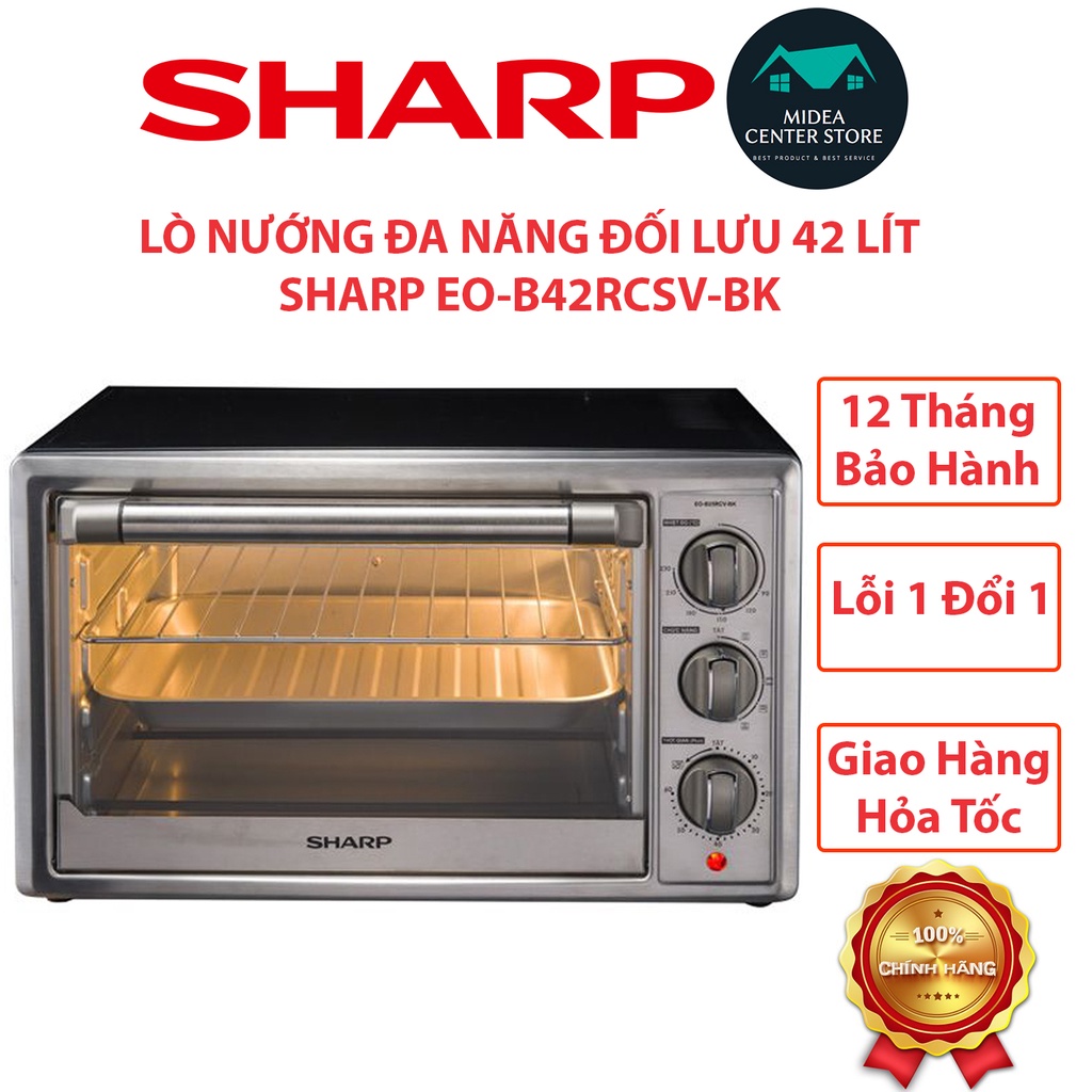 [Chính Hãng] Lò nướng Sharp 42 lít EO-B42RCSV-BK, lỗi 1 đổi 1, bảo hành 12 tháng toàn quốc