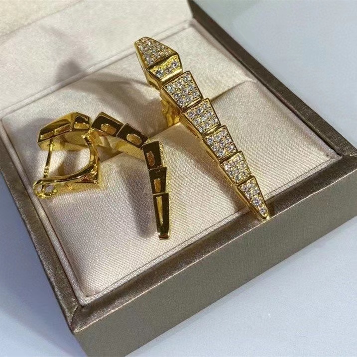 Bộ Trang Sức Hình Rắn Mạ Vàng 18k Mỏng Phong Cách Mới