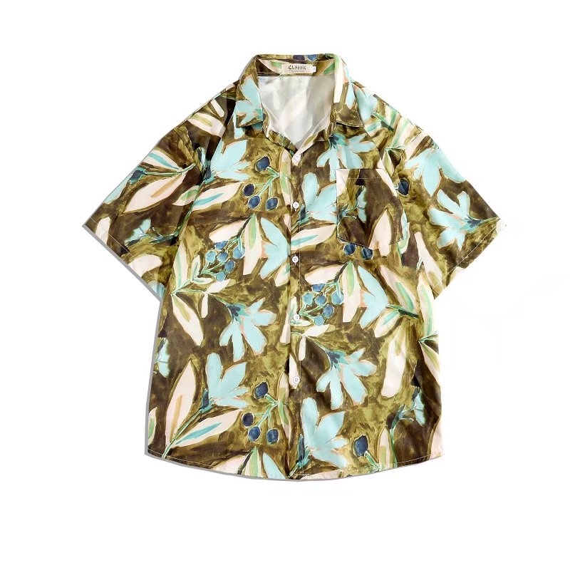 Áo Sơ Mi Tay Ngắn Dáng Rộng In Họa Tiết Phong Cách Hip Hop Thời Trang Mùa Hè Cho Nam Size M-3XL