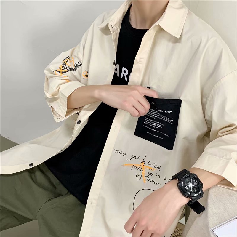 Áo sơ mi ngắn tay phong cách Hàn Quốc dành cho nam | BigBuy360 - bigbuy360.vn