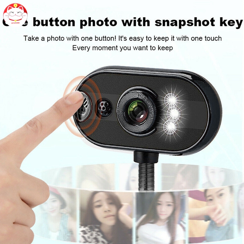 Webcam HD siêu nét tích hợp micro tiện lợi cho học trực tuyến