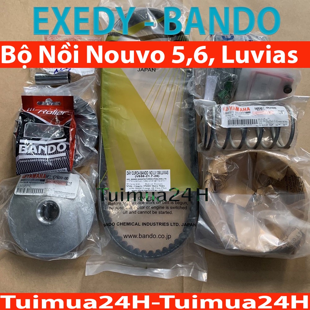 Full Bộ Nồi Trước và Nồi Sau, Dây Curoa, Bi Nồi Yamaha Nouvo 5,6, Luvias