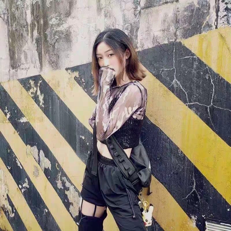 Set áo croptop dancer Lisa - Áo lưới loang dài tay - Bra kim sa đen