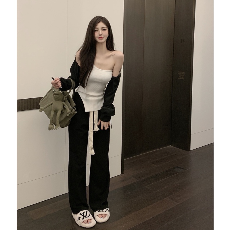 Quần dài ống rộng phong cách Hàn Quốc thời trang dành cho nữ