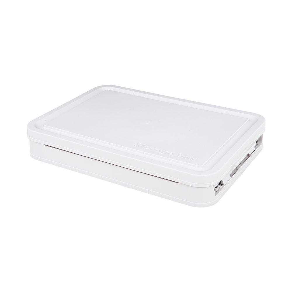 HomeBase STACKO Thùng đựng đồ bằng nhựa gấp được có nắp YUKI W46xD33xH19.5 Cm màu trắng