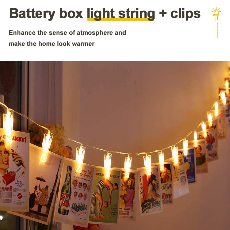 Dây Kẹp Ảnh Tích Hợp Đèn LED 20/30 Kẹp