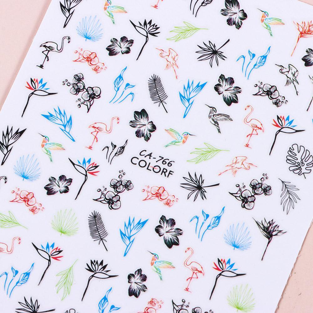 Miếng Dán Trang Trí Móng Tay Họa Tiết Hoa Anh Đào / Lá Xinh Xắn