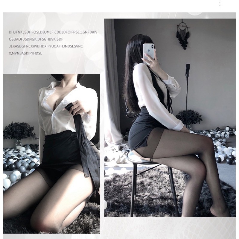 LL1042 Đồ Hoá Trang Nàng Thư Ký Gợi Cảm &lt;kèm cà vạt&gt;  Sexy